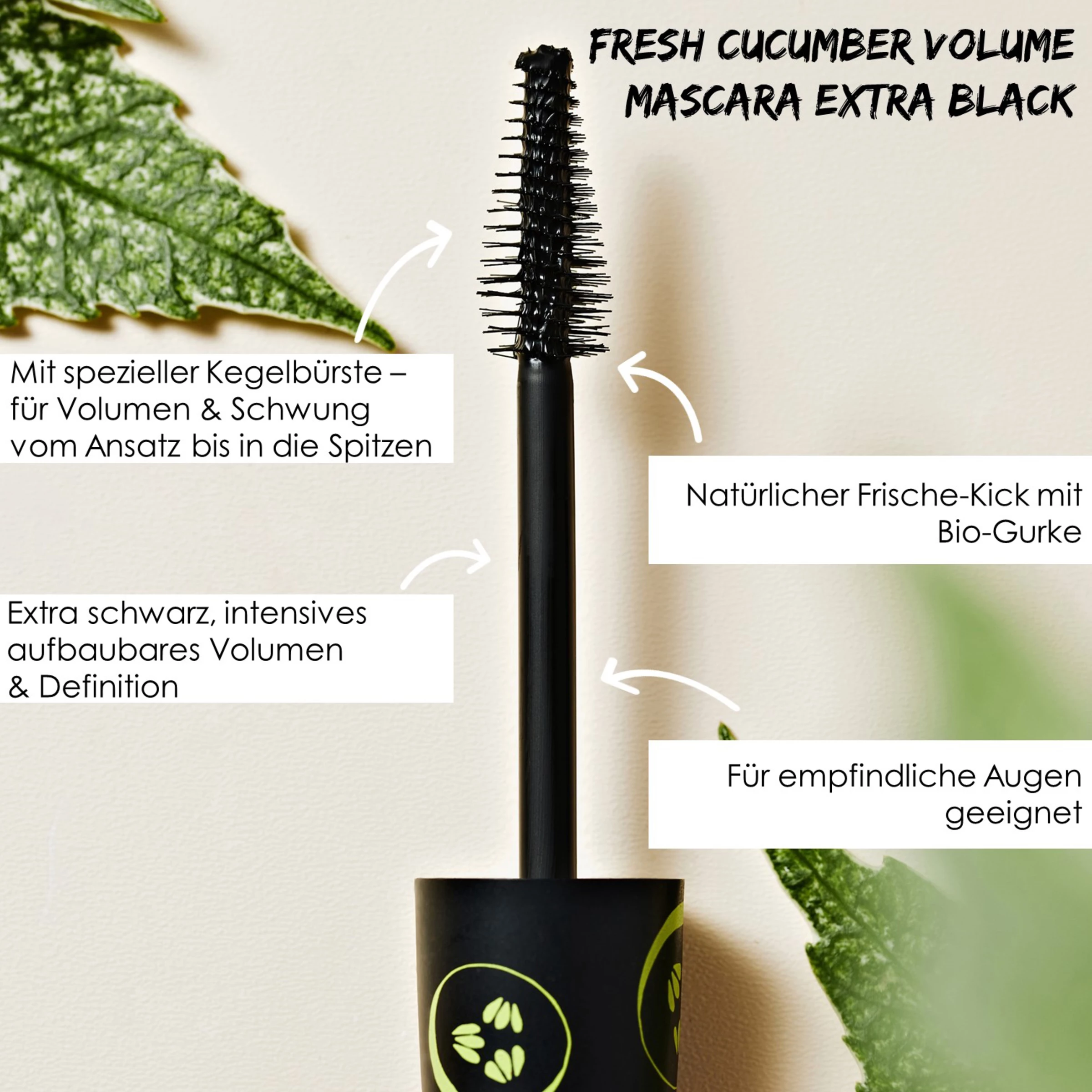 Sante Fresh Cucumber Volume Mascara Extra Black 7 Sante Fresh Cucumber Volume Mascara Extra Black – Bild 7
