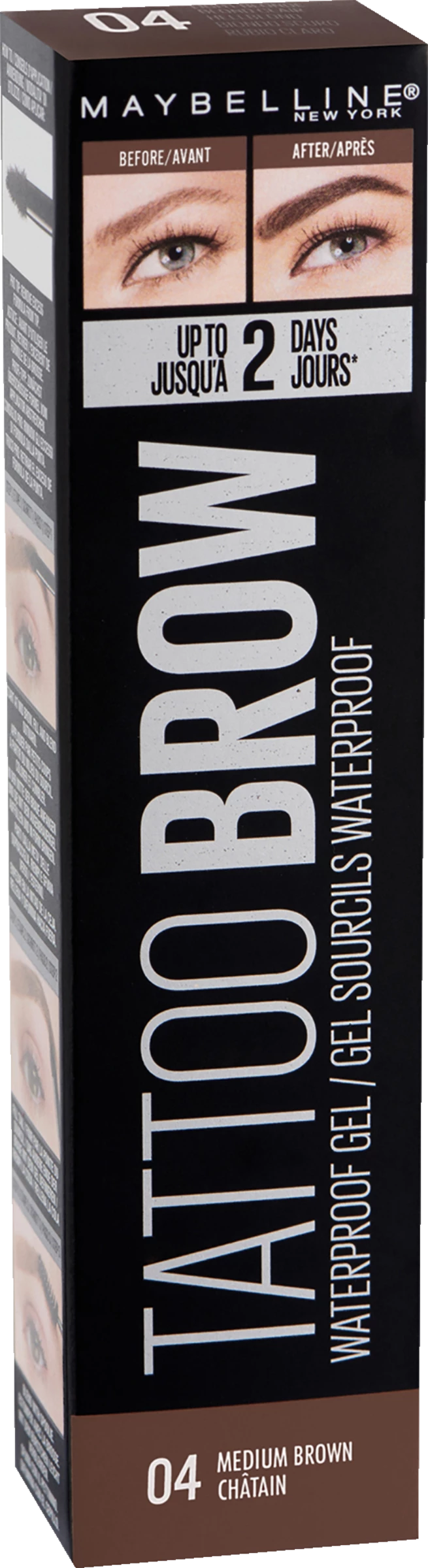 Maybelline New York Tattoo Brow Waterproof Eyebrow Gel Nr. 04 Medium Brown 1 Maybelline New York Tattoo Brow Waterproof Eyebrow Gel Nr. 04 Medium Brown