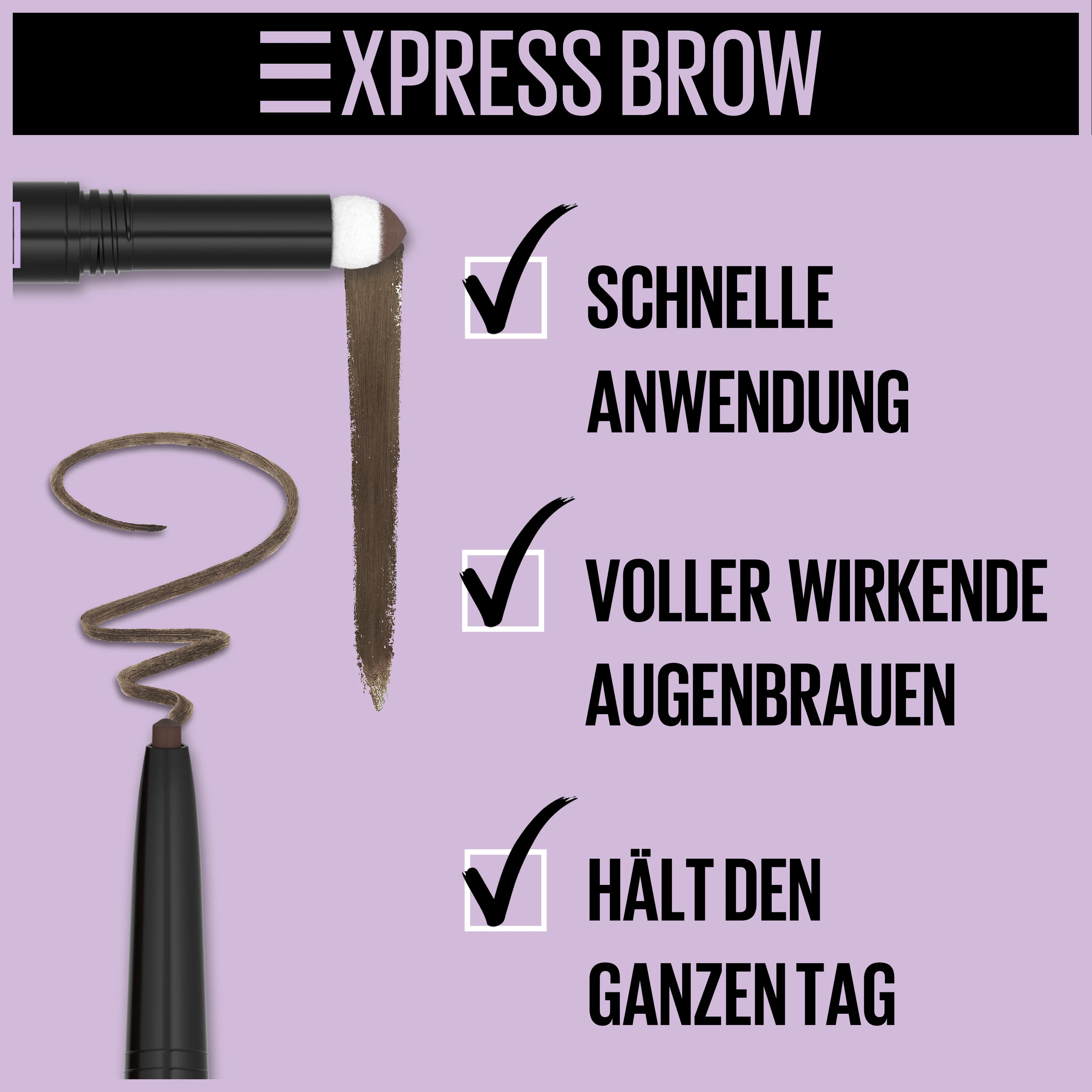 Maybelline New York Augenbrauenstift Express Brow Satin Duo 02 Med Brown 6 Maybelline New York Augenbrauenstift Express Brow Satin Duo 02 Med Brown – Bild 6