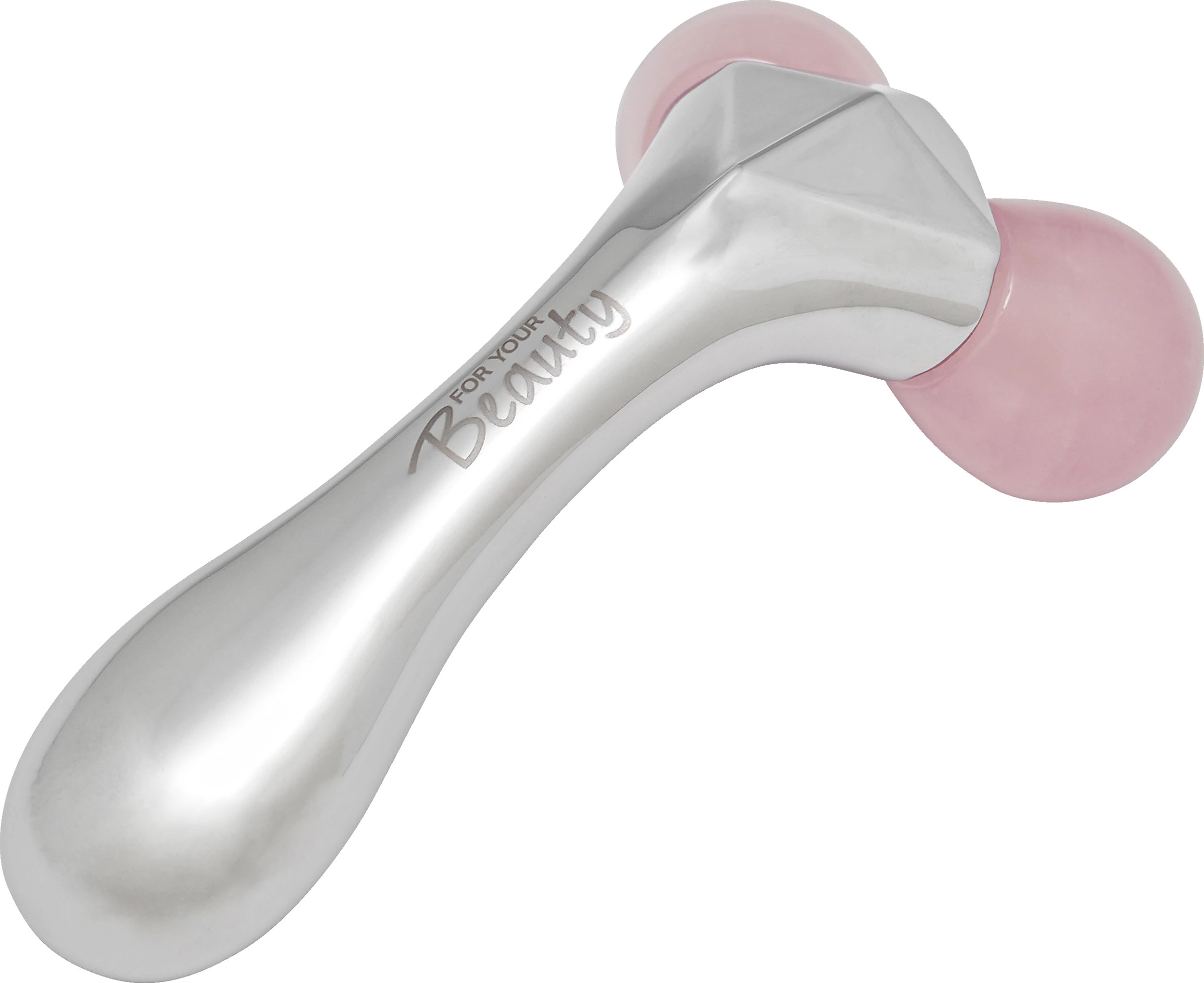 FOR YOUR Beauty Twin-Ball Rosenquarz-Roller 1 FOR YOUR Beauty Twin-Ball Rosenquarz-Roller