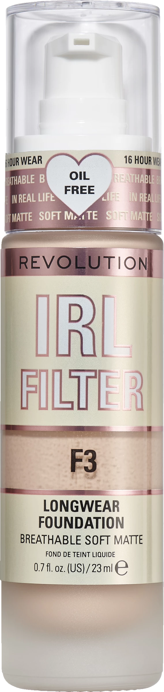 Revolution Makeup Revolution RL Filter Longwear Foundation F3 1 Revolution Makeup Revolution RL Filter Longwear Foundation F3